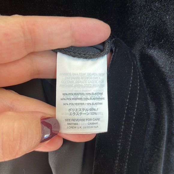 Madewell Black Velvet Mock Neck Short Sleeve Stretch Dress Size Large - Picture 5 of 6